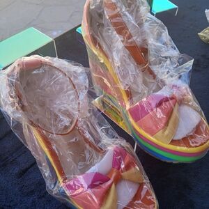 Beautiful Rainbow Platform Shoes - Perfect For Summer